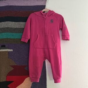 Girls Carhartt Pink 6 Month Fleece Hoodie Onesie